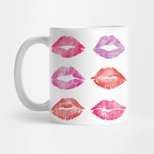 Kissing Lipstick Collage, Lips of Love Art Print Mug